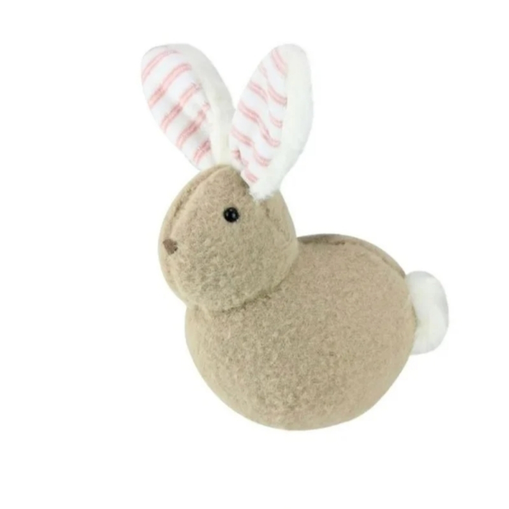 Pretty Plush Bunny Rabbit - Baby Nursery &  Decor Weighted Taupe/Pink BNWT SO